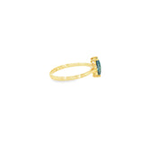 14k Yellow Gold 0.73 ctw Blue Topaz Solitaire Women's Ring