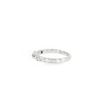 14k White Gold 0.30ctw Blue Topaz Geometric Women's Ring