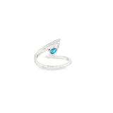 14k White Gold 1.04 ctw Blue Topaz Free Form Women's Ring
