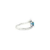 14k White Gold 1.04 ctw Blue Topaz Free Form Women's Ring