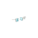 14k White Gold 1.42ctw Stud Blue Topaz Earrings
