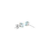 14k White Gold 1.42ctw Stud Blue Topaz Earrings