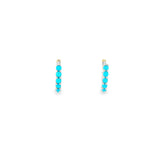 Sterling Silver Small Hoop Turquoise Earrings