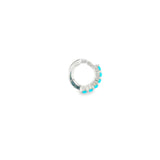 Sterling Silver Small Hoop Turquoise Earrings
