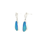 Sterling Silver Dangle Opal Earrings