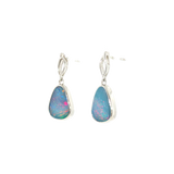Sterling Silver Dangle Opal Earrings