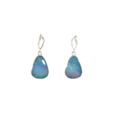 Sterling Silver Dangle Opal Earrings