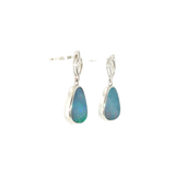 Sterling Silver Dangle Opal Earrings