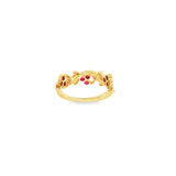 14k Yellow Gold 0.22ctw Ruby Nature Inspired Women's Ring