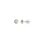 Sterling Silver 0.58ctw Stud Opal Earrings