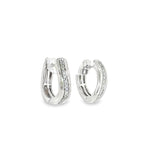 Sterling Silver 0.25 ctw Small Hoop Diamond Earrings