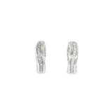 Sterling Silver 0.25 ctw Small Hoop Diamond Earrings