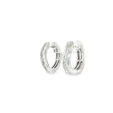 Sterling Silver 0.25 ctw Small Hoop Diamond Earrings