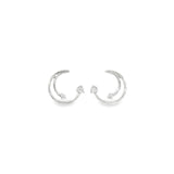 Sterling Silver 0.01 ctw Curved Diamond Earrings