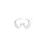 Sterling Silver 0.01 ctw Curved Diamond Earrings