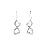 Sterling Silver 0.03 ctw Diamond Heart Earrings