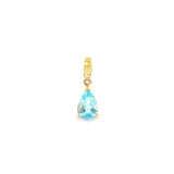 14k Yellow Gold 2.19ctw Blue Topaz Drop Pendant