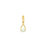 14k Yellow Gold 2.19ctw Blue Topaz Drop Pendant