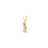 14k Yellow Gold 2.19ctw Blue Topaz Drop Pendant