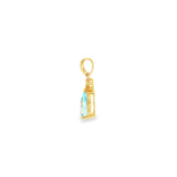 14k Yellow Gold 2.19ctw Blue Topaz Drop Pendant