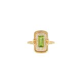 14k Yellow Gold 0.72ctw Peridot Vintage Inspired Women's Ring