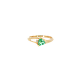 14k Yellow Gold 0.41ctw Green Tourmaline Curved Women's Ring