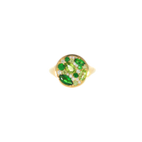14k Yellow Gold Tsavorite Garnet Multi Stone Women's Ring