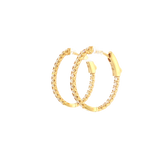 14k Yellow Gold 0.94 ctw Medium Hoop Diamond Earrings