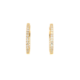 14k Yellow Gold 0.94 ctw Medium Hoop Diamond Earrings