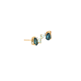 14k Yellow Gold Blue Topaz Earrings