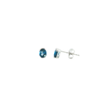 14k White Gold 0.83ctw Bezel Blue Topaz Earrings