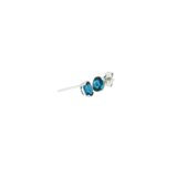 14k White Gold 0.83ctw Bezel Blue Topaz Earrings