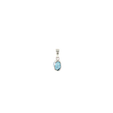 14k White Gold 0.38ctw Blue Topaz Solitaire Pendant