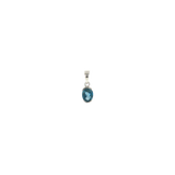 14k White Gold 0.38ctw Blue Topaz Solitaire Pendant