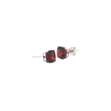 14k White Gold 3.17ctw Stud Garnet Earrings
