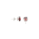 14k White Gold 3.17ctw Stud Garnet Earrings