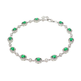Sterling Silver 1.61ctw Emerald Bracelet