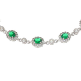 Sterling Silver 1.61ctw Emerald Bracelet