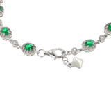 Sterling Silver 1.61ctw Emerald Bracelet