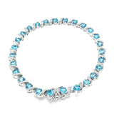Sterling Silver 7.05ctw Blue Topaz Bracelet