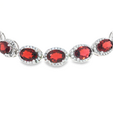 Sterling Silver Garnet Bracelet