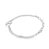 Sterling Silver Diamond Heart Bracelet