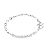 Sterling Silver Diamond Heart Bracelet