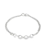 Sterling Silver Diamond Heart Bracelet