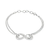 Sterling Silver White Gold Infinity Bracelet