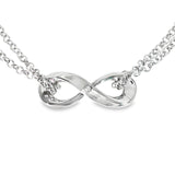 Sterling Silver White Gold Infinity Bracelet