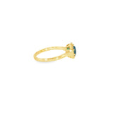 14k Yellow Gold 1.05ctw Blue Topaz Halo Women's Ring