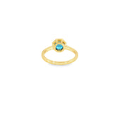 14k Yellow Gold 1.05ctw Blue Topaz Halo Women's Ring