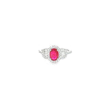 14k White Gold 1.10ctw Ruby Halo Women's Ring