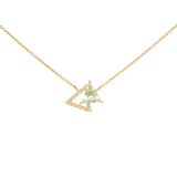 14k Yellow Gold 1.10ctw Prasiolite Geometric Necklace